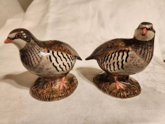 Quail Ceramics  R.l.partrige Salt&Pepper Shakers Bird Figure Grey Partridges ... 3