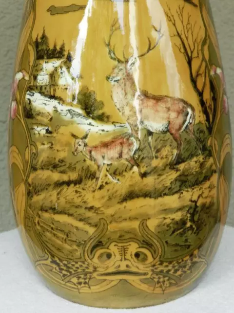 JUGENDSTIL Art Nouveau xxl Keramik Vase ° Schramberg um 1900 (Z) 3