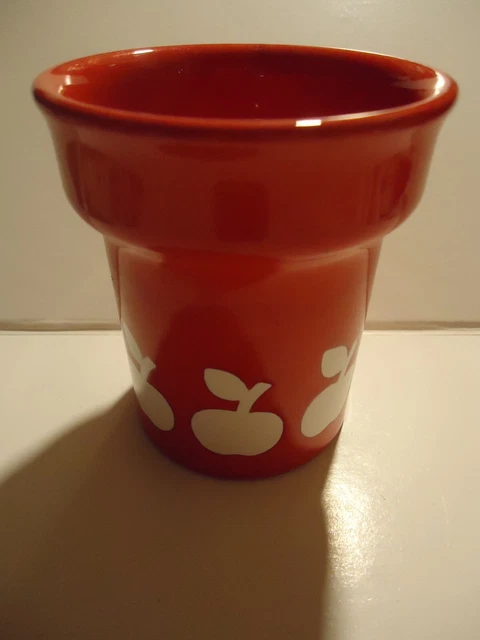 Vintage Kult Waechtersbach Milch Kakao Becher rot mit Äpfeln 9,5cm