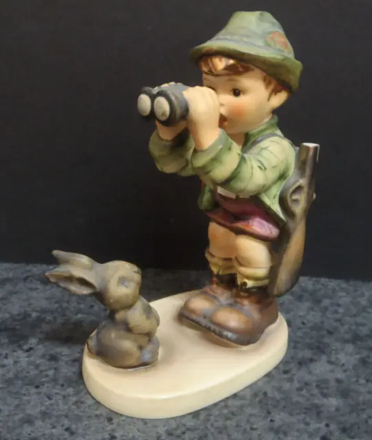 Goebel Hummel 'Good Hunting' Figurine #307 Boy with Rifle, Binoculars & Bunny