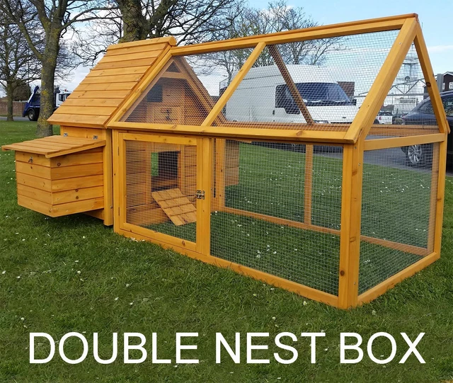 Chicken Coop Run Hen House Poultry Ark Home Nest Box Coops Rabbit Hutch Plus Run