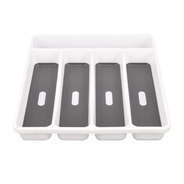 GroßE Graue Besteckschale Sammel BehäLter 5 FäCherWeicher Futte X4A3