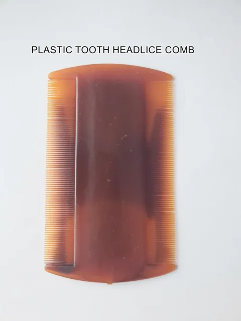 Plastic Brown Shell Round Edge Headlice Double Sided Comb Nits Flea Lice Va15