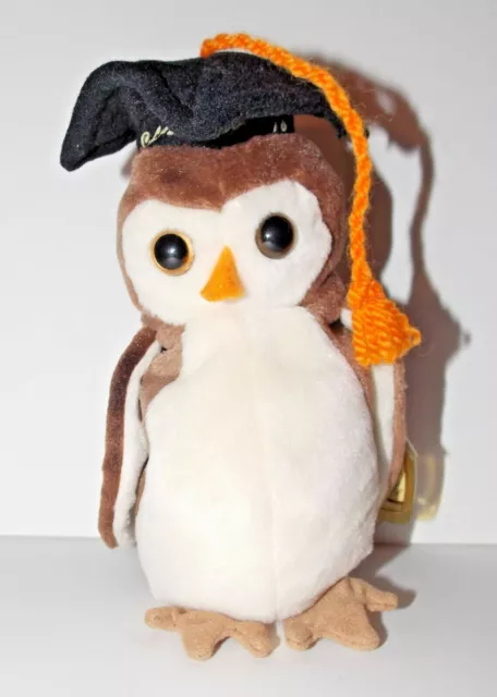 Ty Beanie Baby Wise Plush Graduation Owl 6in Stuffed Animal Retired Tag 1998