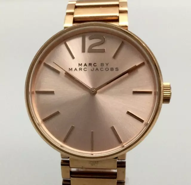 Marc By Marc Jacobs Peggy Watch Women 36mm Rose Gold Tone New Battery 7.25"
