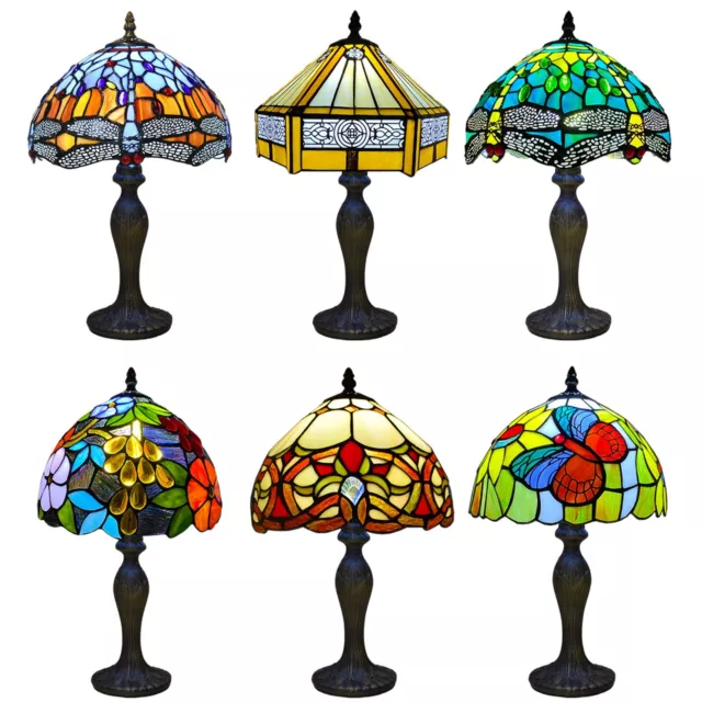 Tiffany Style Table Lamp Handcrafted Art Stained Glass Bedside Lamps Desk Light