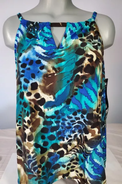 Kirkland Signature By MIRACLESUIT TANKINI SWIMSUIT TOP, Animal Print, Sz 12