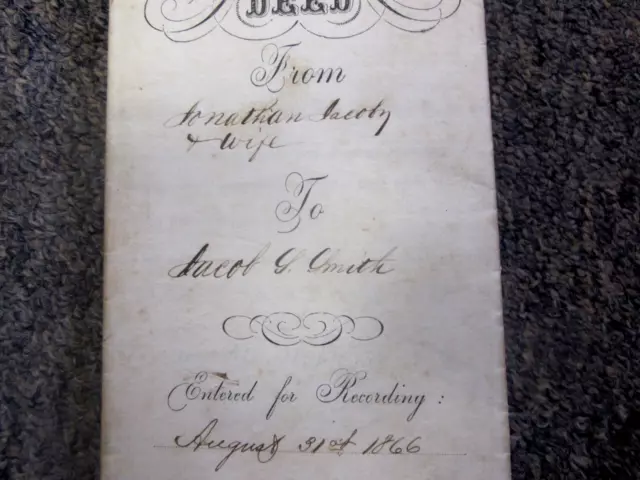 Original 1866 Franklin County, Pennsylvania, Land Transfer Deed -- original deed