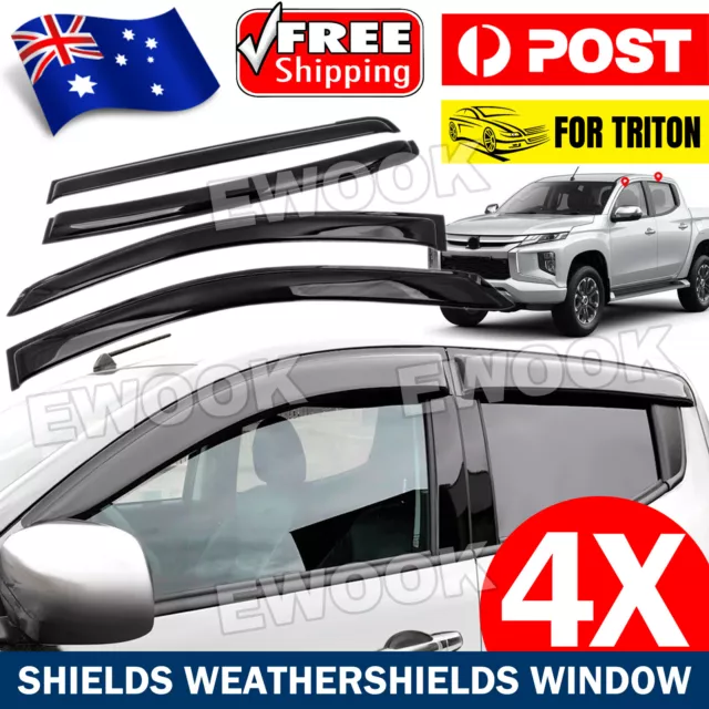 Weather Shields Weathershields Window Visors for Mitsubishi Triton MN ML 06-15