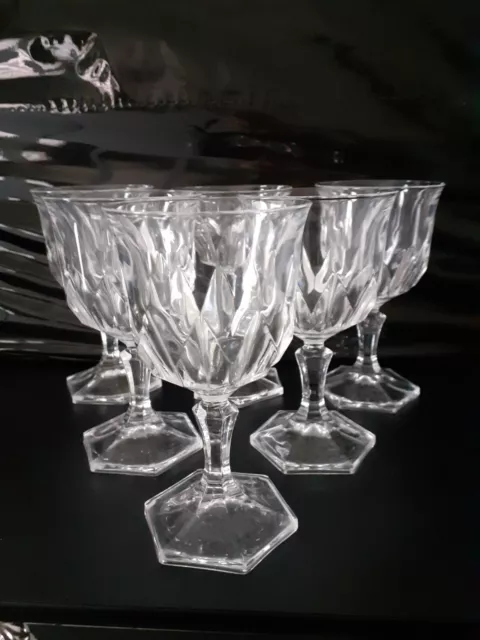 6 Verres à VIN ROUGE Cristal d'Arques taillé , 16 cl,  Modèle  CHAUMONT
