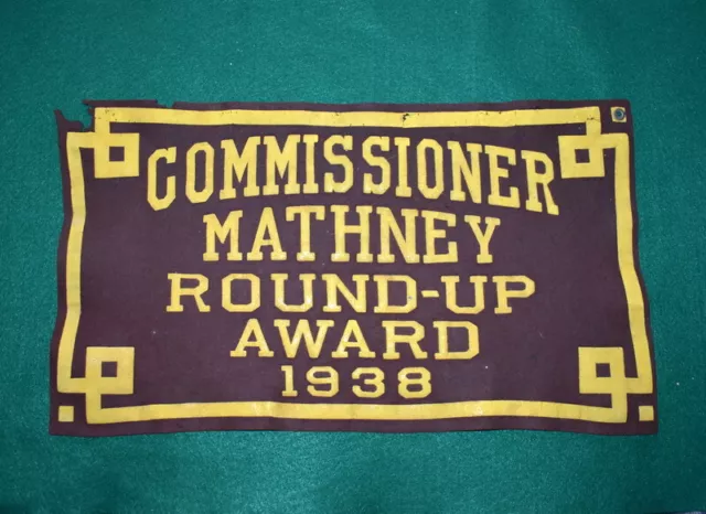 Vintage Boy Scout Felt Banner - 1938 - Round-Up Award - Kansas City Council