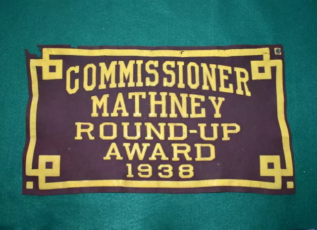 Vintage Boy Scout Felt Banner - 1938 - Round-Up Award - Kansas City Council Vintage Boy Scout Felt Banner - 1938 - Round-Up Award - Kansas City Council