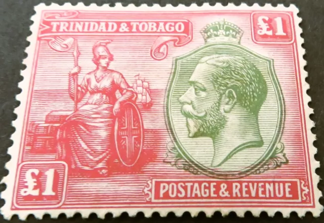 Trinidad & Tobago Stamp - George V - 1922 - £1 Red & Green - SG: 229