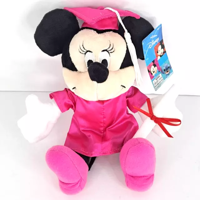 DISNEY MINNIE MOUSE Graduation Plush 6 Inch Pink Cap and Gown with