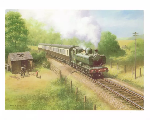 Country Pannier Train Vintage GWR Railway Print Picture Don Breckon DBG#35