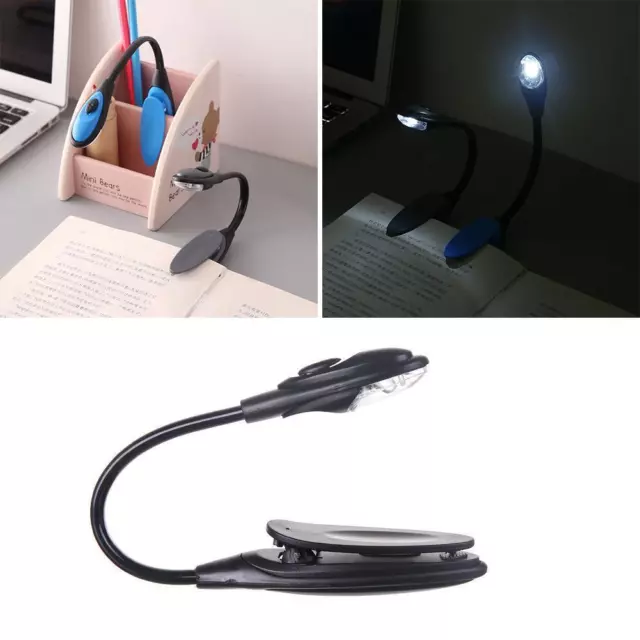 Flexible Clip On Book Laptop LED Reading Light Lamp SALE NEW Portable J0M4