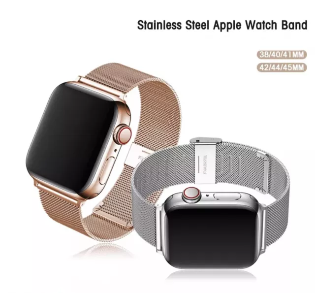 Für Apple Watch Ultra 9 8 7 6 Armband Milanese Metall Ersatzband ✅ Edelstahl