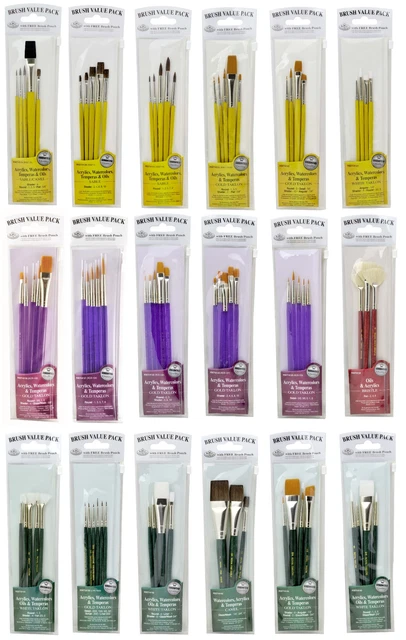 Artista Pennello Set Olio Acquerello & Vernice Acrilica IN Zip Chiudere