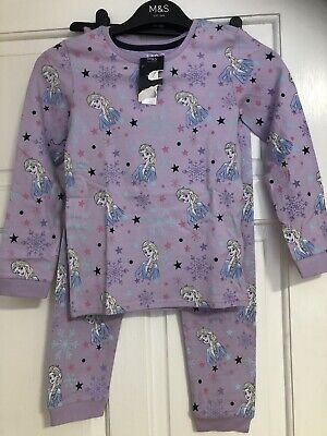 New Tags Marks & Spencer’s Girls Age 7/8 Yrs Frozen Winter Pyjamas For Xmas
