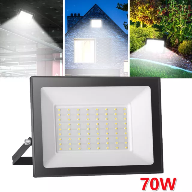 LED Strahler Außen 70W Garten Fluter Leuchte Scheinwerfer Lampe Kaltweiß IP65