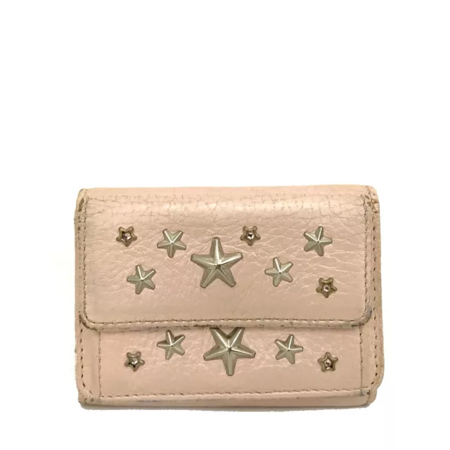 JIMMY CHOO STAR Studs Leather Trifold Coin Wallet Purse/9Y1999 $1.00 ...