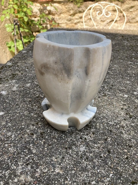SIPARUI Pilon de rechange en marbre de 13,5 cm uniquement - Mortier non inclus - Gris clair et blanc