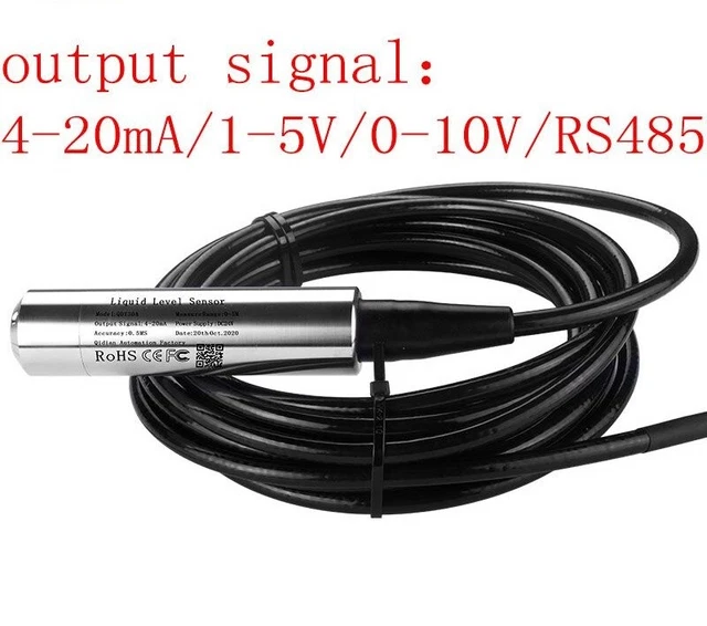 SUBMERSIBLE TRANSDUCER LIQUID Level Transmitter Water Tank Sensor 4 ...
