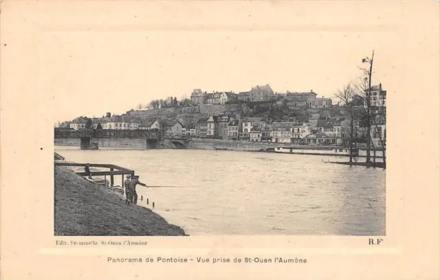 Cpa 95 Pontoise Panorama View Taken By St Ouen L'aumone