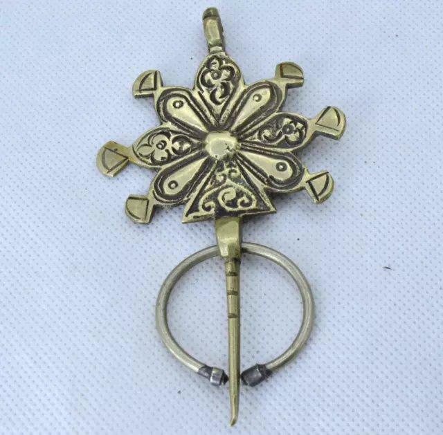 Ancient Antique Bronze Berber Amazigh Womens PENDANT MOROCCAN Ethnic Old Jewelry