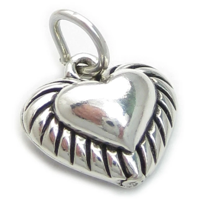 Charm En Argent Sterling Cœur – Occasion, Parfait Pour Bracelet Ou Collier