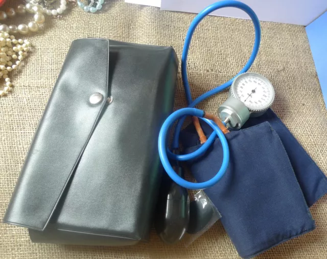 Old Vintage USSR Soviet Sphygmomanometer Blood Pressure Cuff Medicine Device