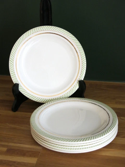 Lot De 6 Assiettes Plates Anciennes Salins BM - Terre De Fer, Service Sermaize - Occasion