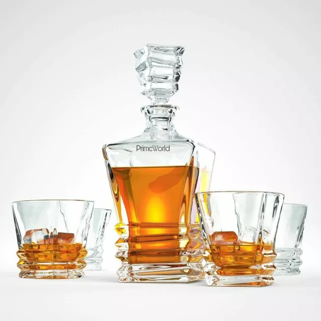 Européen Rock Cristal Transparent 7 Pièces Décanteur Et Verres Set