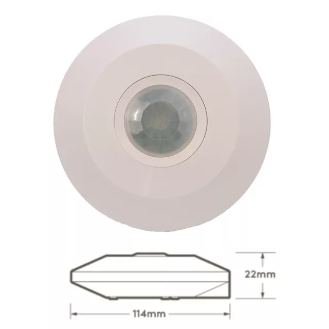 360 Degree Slim Surface Mounted Occupancy PIR Motion Security Sensor LED Switch