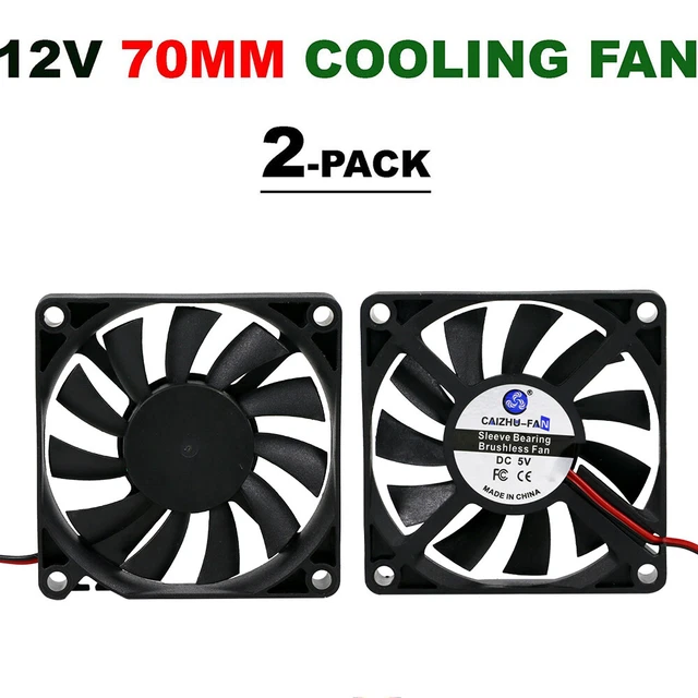 2X DC5V/12V/24V 7015 Mini Cooling Fan PC Computer Case Printer 2-Pin ...