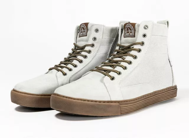 John Doe Motorrad Schuh Neo White/Brown