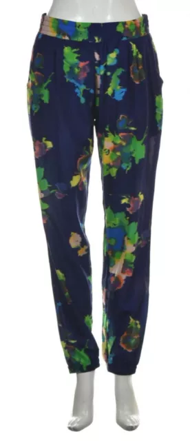 Patterson J Kincaid Womens Pants Size S Blue Green Floral Ankle Jogger Slacks