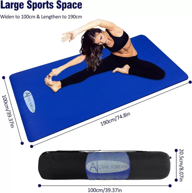 EXTRA LARGE & Thick Yoga Mat, NBR Foam, High-Density, Non-Slip