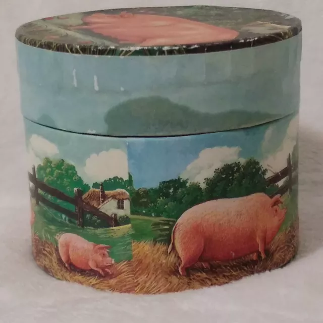 Vintage Alan Cracknell Popprint PIG Round Shaped Box 3" 2