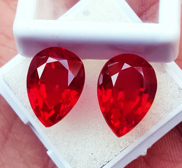 Naturel Rouge Rubis 6 Pour 8 Carats 2 Pièces Certifié Desseré Gemme Avec Cadeau