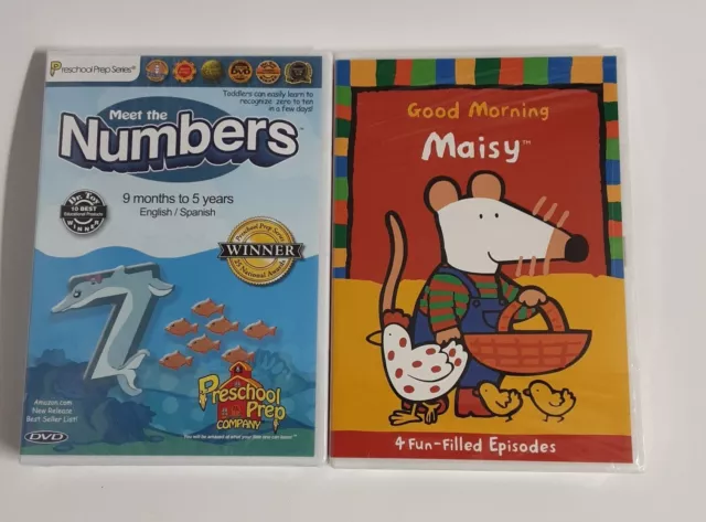 GOOD MORNING MAISY and Meet the Numbers DVD NEW Set Educational 9 mos ...