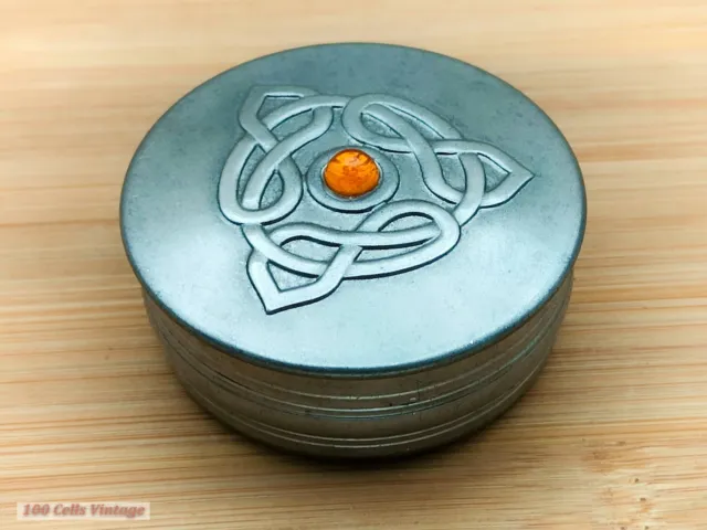 Celtic Knot-Edwin Blyde Pewter Vintage Pill/Trinket/Snuff Box -cli