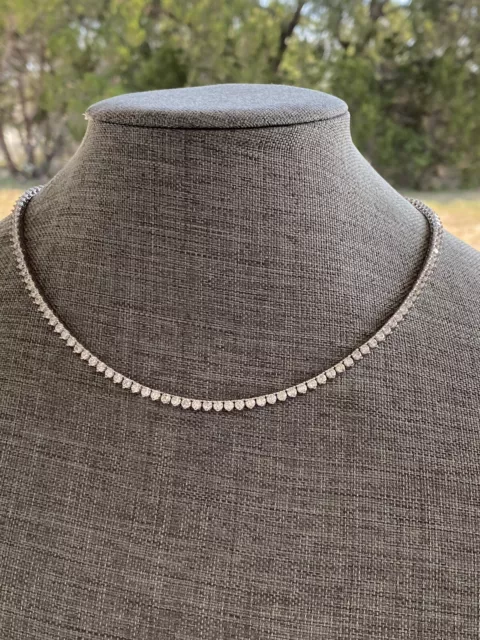 925 Sterling Silver Necklace CZs Vintage Collar FLAW