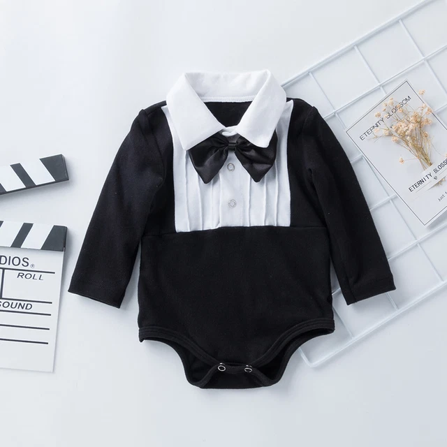 Tuta da gentiluomo neonato bambini neonato body neonato maniche lunghe 7