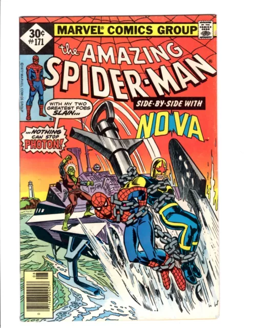 Marvel Amazing Spider-Man #171 1977 Nova & Photon Appearances Mid Grade