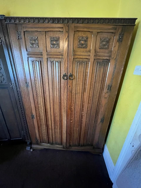 vintage antique oak wardrobe