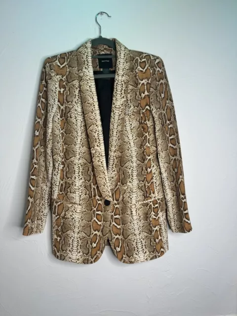 Brand New SMYTHE Long Shawl Blazer Desert Snake print