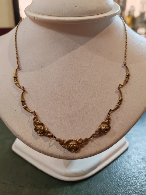 Collier Ancien En Or 18 Carats - Style Draperie Fin XIXème Siècle - Poids : 24,29 G