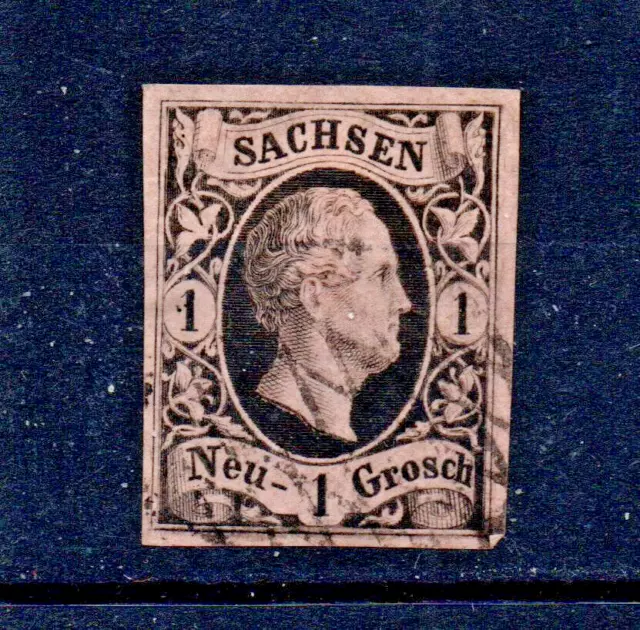 Sachsen 1851, Mi Nr. 4 II a,  1 Neugroschen, geprüft Rismondo, BPP, o