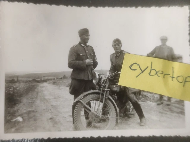 Wk2 foto wehrmacht Soldat Motorrad Krad Kradmelder Front